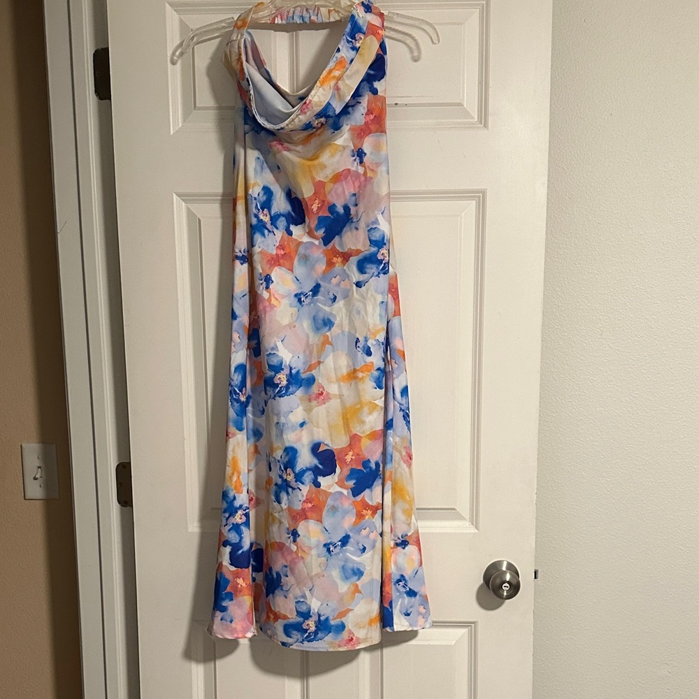 Floral Multicolor Halter Dress